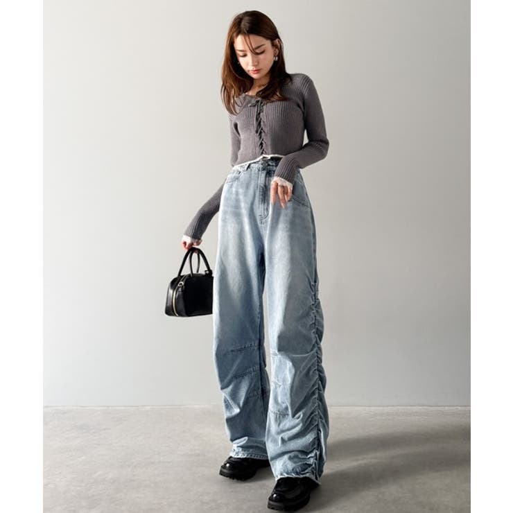 「あのデニム、超かわいい…！」街で振り返られるトレンドデザイン。サイドギャザーウ… | Classical Elf  | 詳細画像12 