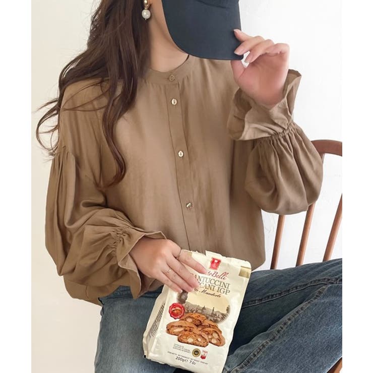 ブラウス シャツ 「可愛い秋コーデに♪」ビッグレース衿キャンディスリーブブラウス レディース ブラウス シャツ 「可愛い秋コーデに♪」ビッグレース衿
