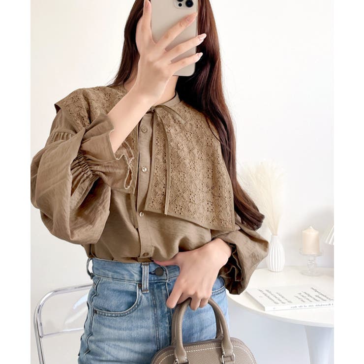 取り外し可能なビッグレース衿3wayキャンディスリーブブラウス | Classical Elf  | 詳細画像22 