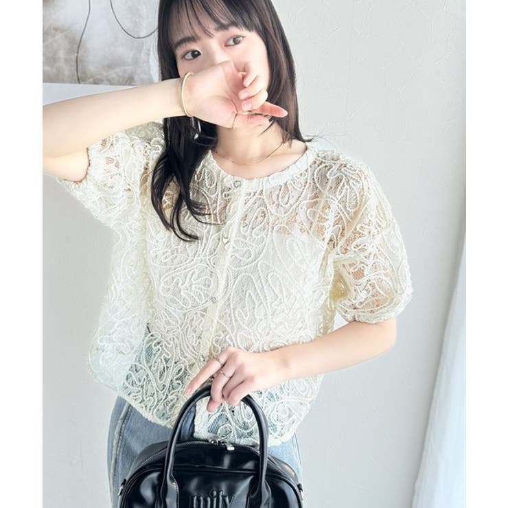 上品な花柄レーストップス♡ 上品な花柄レーストップス（Tシャツ/カットソー）｜Sawa a la