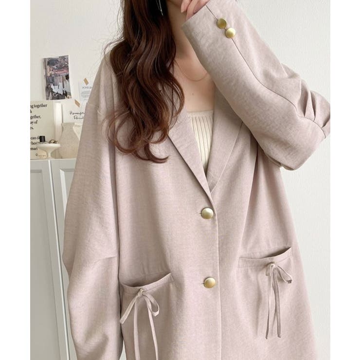 軽やかで大人可愛い。リネンライクリボンストラップ付きテーラージャケット | Classical Elf  | 詳細画像18