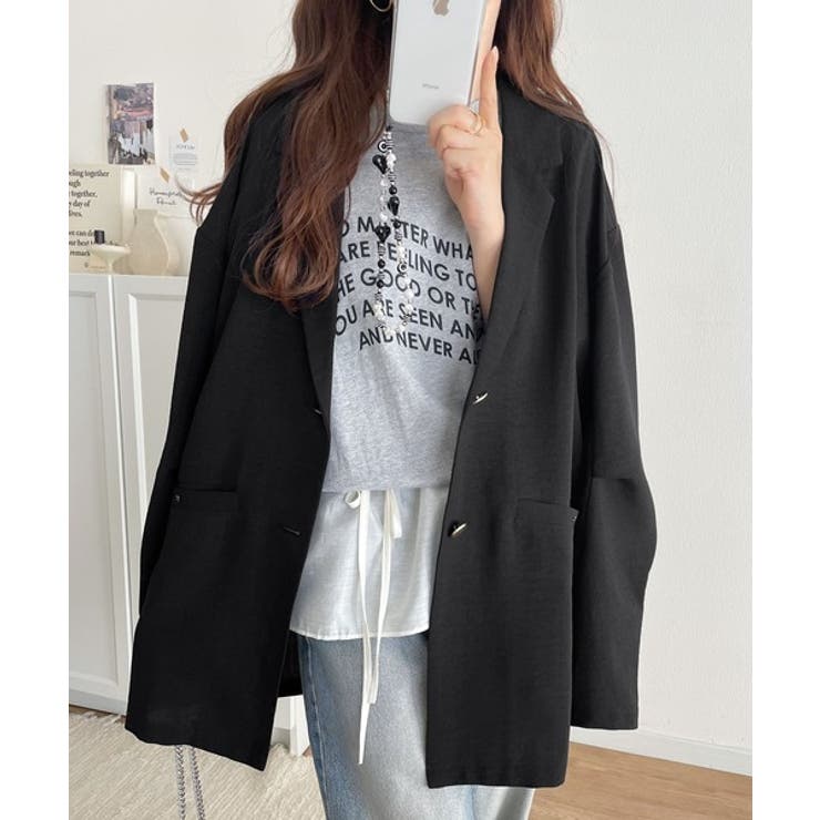 軽やかで大人可愛い。リネンライクリボンストラップ付きテーラージャケット | Classical Elf  | 詳細画像4