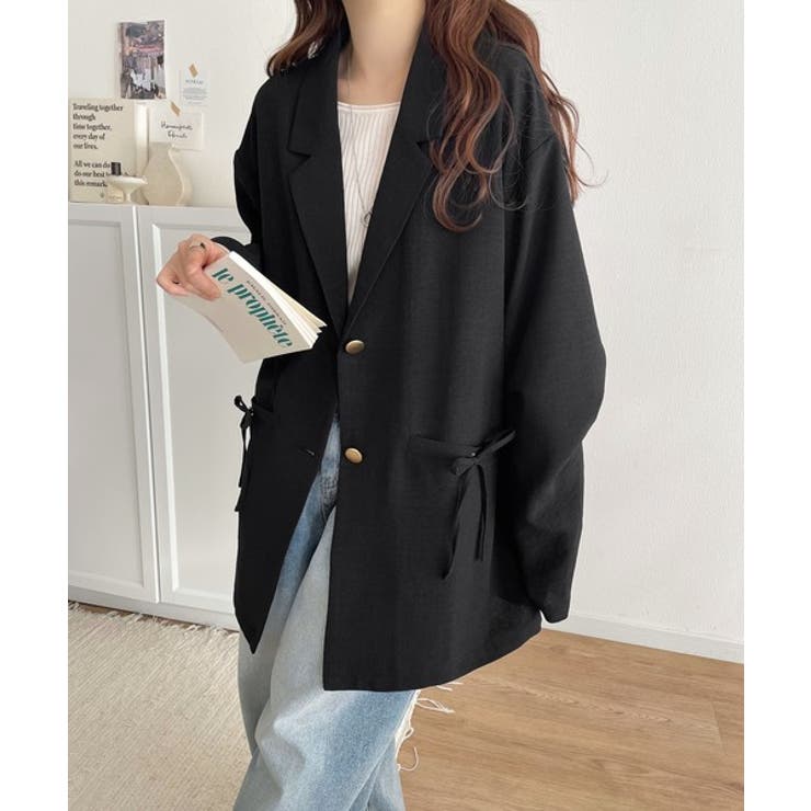 軽やかで大人可愛い。リネンライクリボンストラップ付きテーラージャケット | Classical Elf  | 詳細画像6