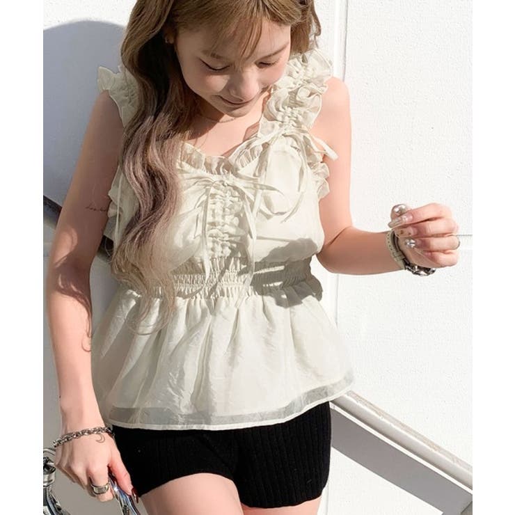 【mily bilet】愛され大人フェミニン。リボン使いフリルオーガンジービスチ… | Classical Elf  | 詳細画像3 
