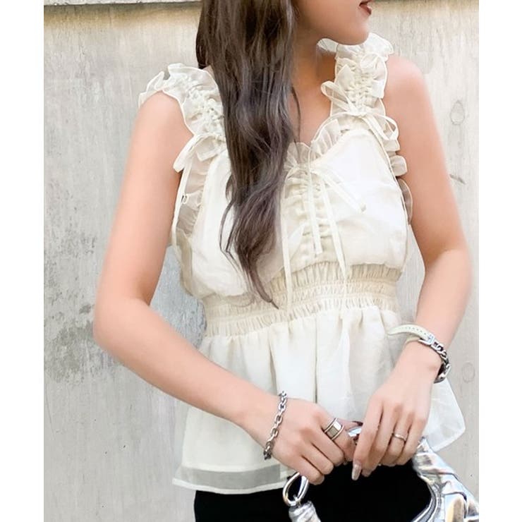 【mily bilet】愛され大人フェミニン。リボン使いフリルオーガンジービスチ… | Classical Elf  | 詳細画像4 