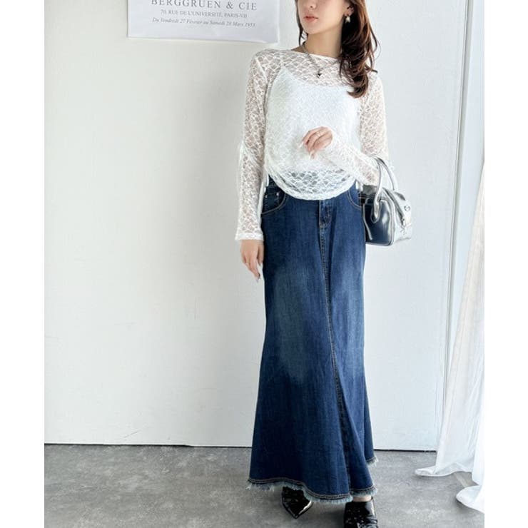 着るだけでおしゃれ度UP！シアージャガード総レースサイドサテンリボントップス | Classical Elf  | 詳細画像7 