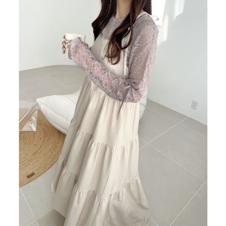 着るだけでおしゃれ度UP！シアージャガード総レースサイドサテンリボントップス | Classical Elf  | 詳細画像21 