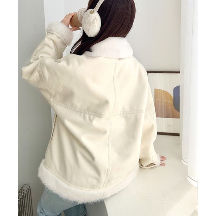 【mily bilet】甘さと気品で冬を楽しむ。ファー切り替えスウェードライクコ… | Classical Elf  | 詳細画像12 