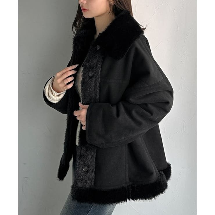 SHELLAC 総裏 ラビットファー ウール レザー 切替 モッズコート 44 SHELLAC 総裏 ラビットファー ウール レザー 切替 モッズコート 44