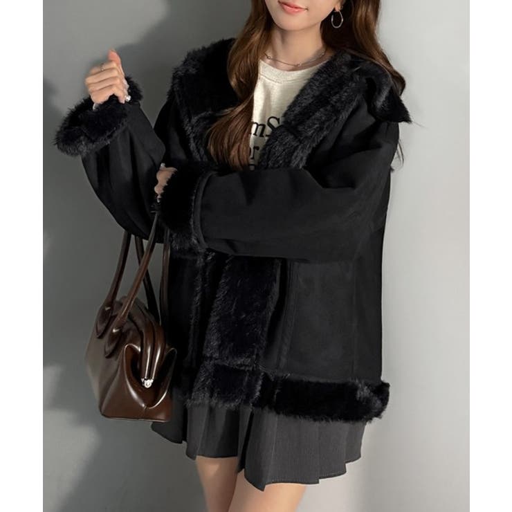 【mily bilet】甘さと気品で冬を楽しむ。ファー切り替えスウェードライクコ… | Classical Elf  | 詳細画像17 