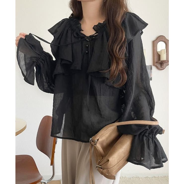 ふんわりシルエットが魅せる、上品フェミニンスタイル。前後2WAYピコレース使いフ… | Classical Elf  | 詳細画像9 