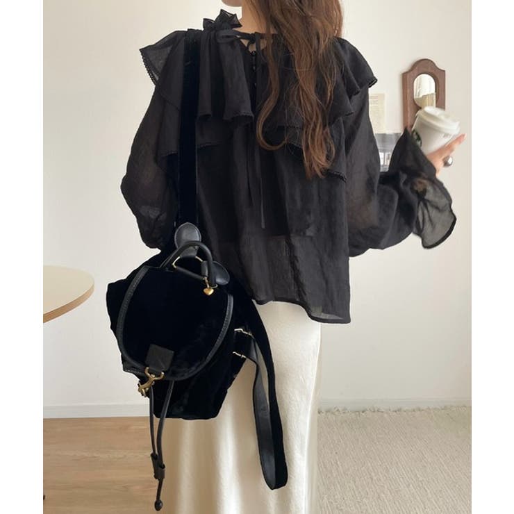 ふんわりシルエットが魅せる、上品フェミニンスタイル。前後2WAYピコレース使いフ… | Classical Elf  | 詳細画像14 