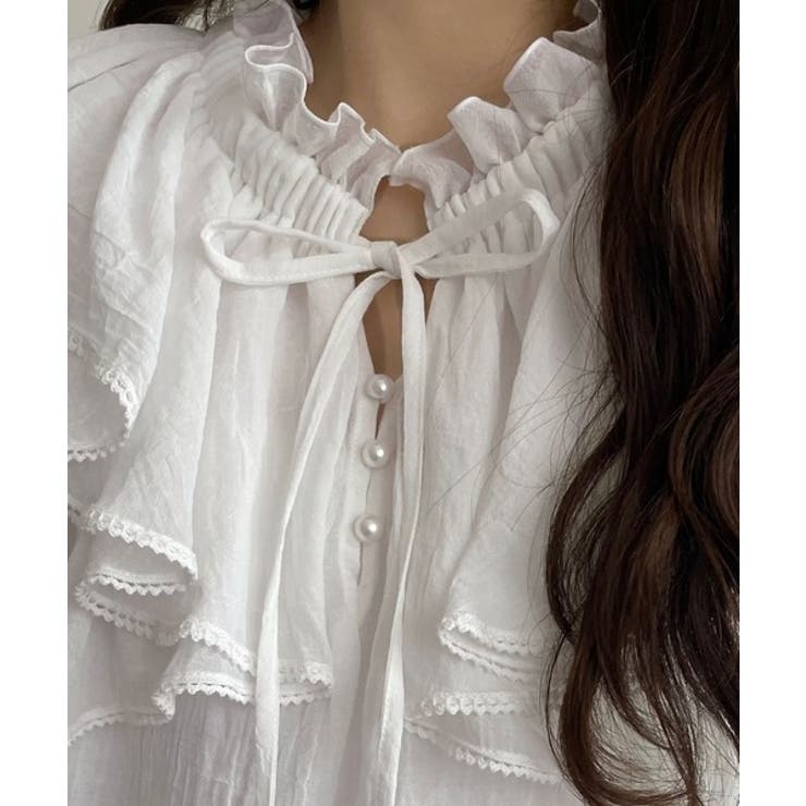 ふんわりシルエットが魅せる、上品フェミニンスタイル。前後2WAYピコレース使いフ… | Classical Elf  | 詳細画像25 