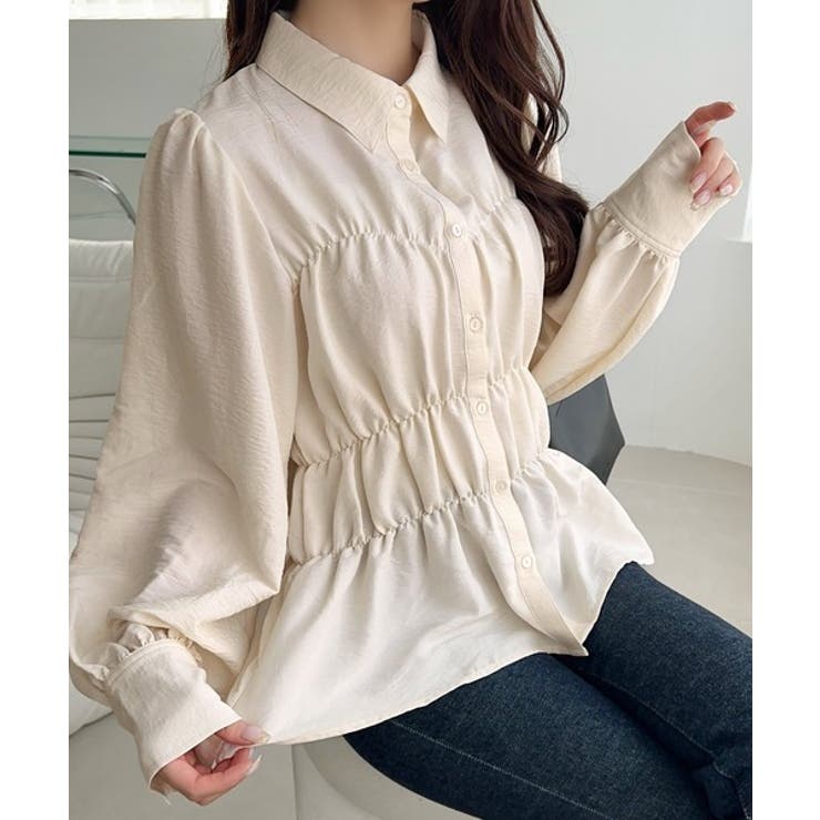 【mily bilet】一枚で、主役級◎。ビスチェ見えパフスリーブペプラム裾シャ… | Classical Elf  | 詳細画像1 