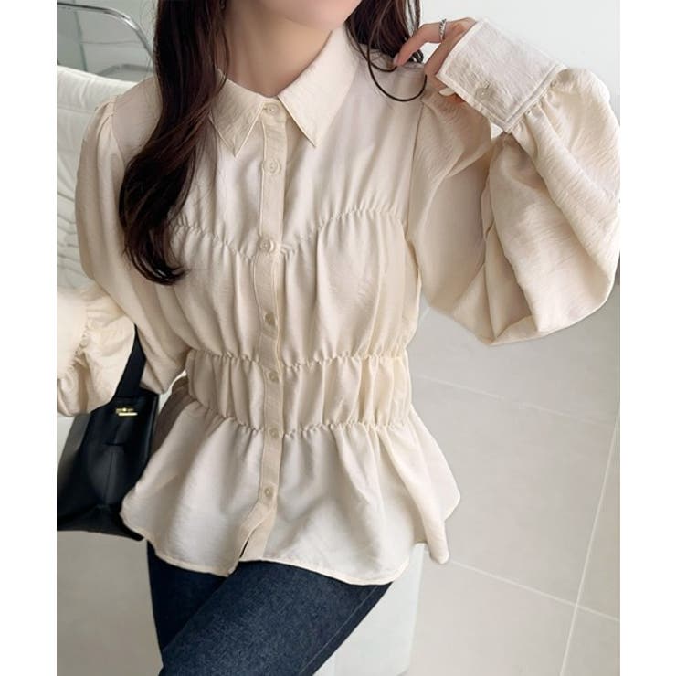 【mily bilet】一枚で、主役級◎。ビスチェ見えパフスリーブペプラム裾シャ… | Classical Elf  | 詳細画像2 