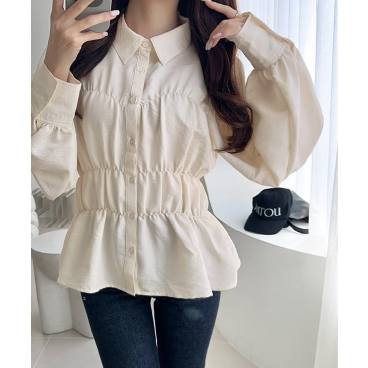 【mily bilet】一枚で、主役級◎。ビスチェ見えパフスリーブペプラム裾シャ… | Classical Elf  | 詳細画像4 