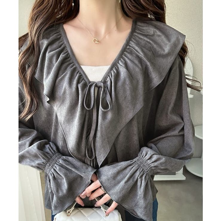 【mily bilet】ひらりと可憐に、上品フェミニン。フェイクスエード前開きリ… | Classical Elf  | 詳細画像8 