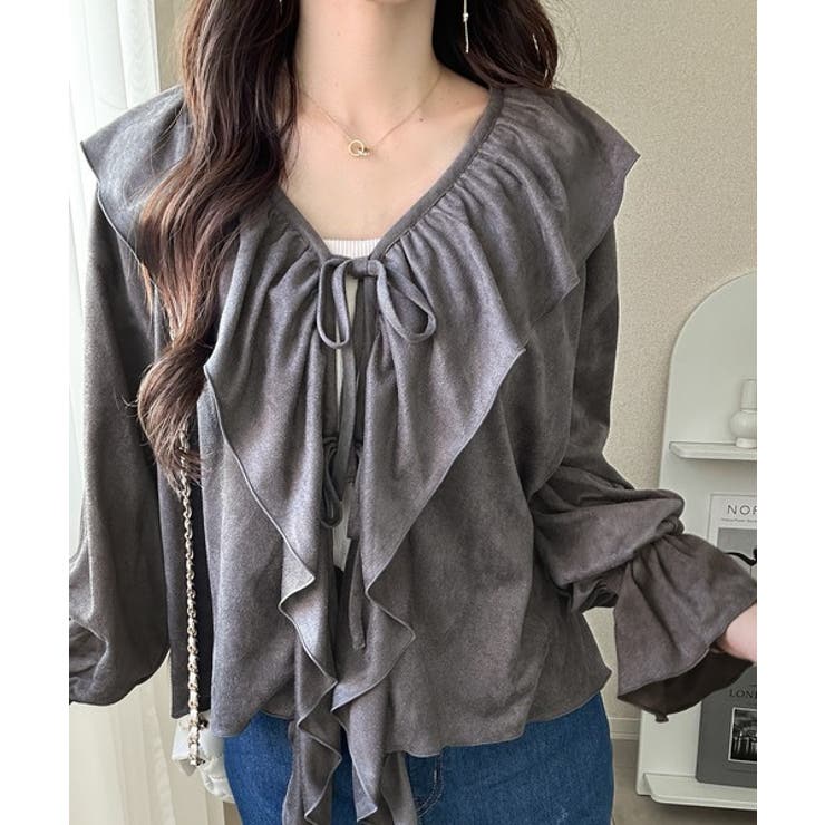 【mily bilet】ひらりと可憐に、上品フェミニン。フェイクスエード前開きリ… | Classical Elf  | 詳細画像9 