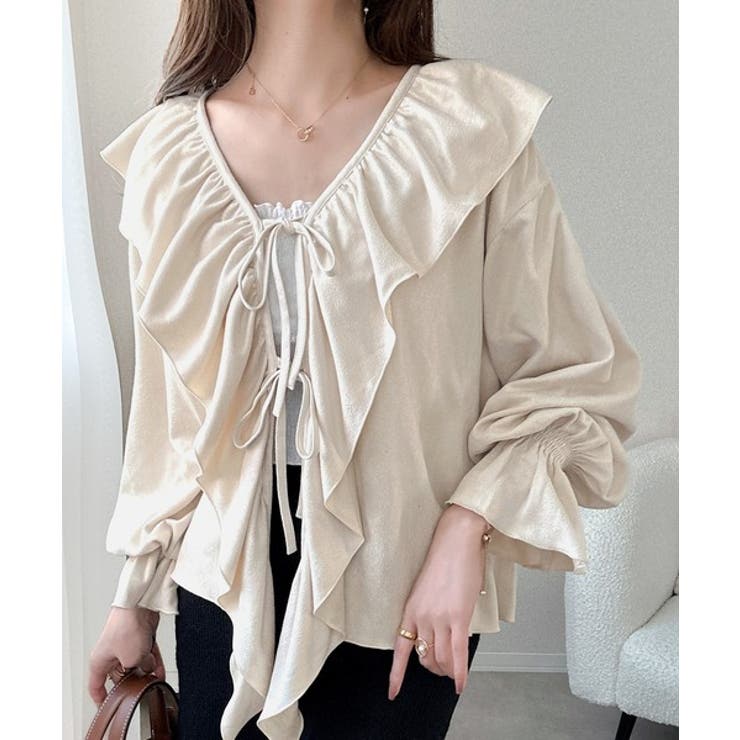 ベージュ | 【mily bilet】ひらりと可憐に、上品フェミニン。フェイクスエード前開きリ… | Classical Elf 