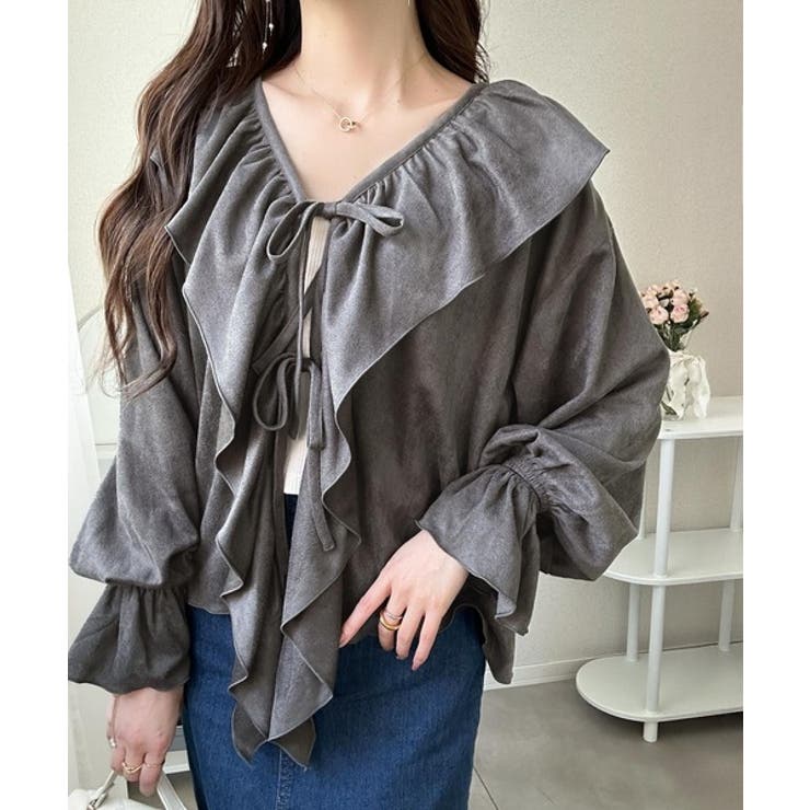 【mily bilet】ひらりと可憐に、上品フェミニン。フェイクスエード前開きリ… | Classical Elf  | 詳細画像2 