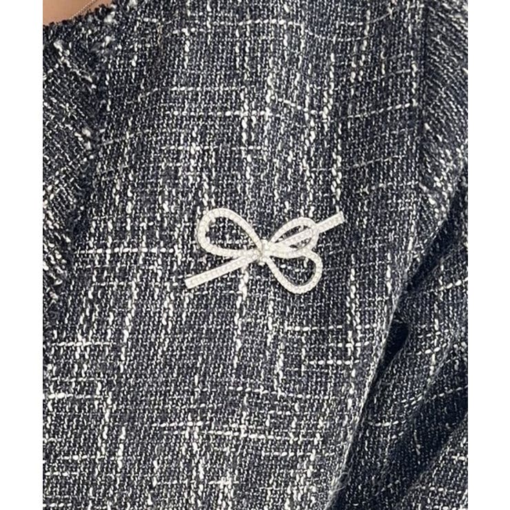 きらめく魔法に甘さを添えて♪リボンブローチ使い長袖ラメ入りツイードジャケット | Classical Elf  | 詳細画像26 