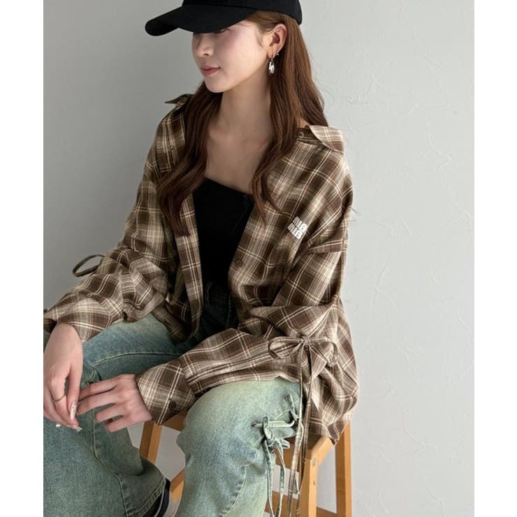 【mily bilet】アレンジ自在！2wayオフショルチェック柄襟シャツ（長袖… | Classical Elf  | 詳細画像7 