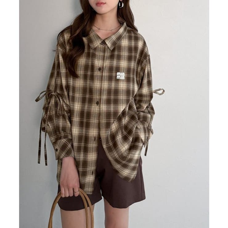 【mily bilet】アレンジ自在！2wayオフショルチェック柄襟シャツ（長袖… | Classical Elf  | 詳細画像11 