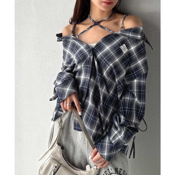 【mily bilet】アレンジ自在！2wayオフショルチェック柄襟シャツ（長袖… | Classical Elf  | 詳細画像16 