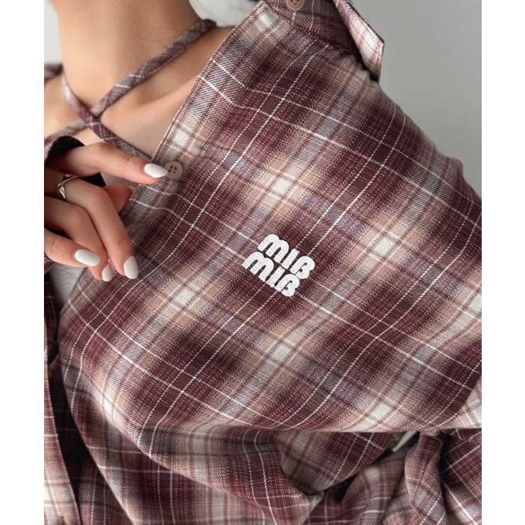 【mily bilet】アレンジ自在！2wayオフショルチェック柄襟シャツ（長袖… | Classical Elf  | 詳細画像23 