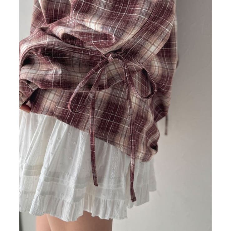 【mily bilet】アレンジ自在！2wayオフショルチェック柄襟シャツ（長袖… | Classical Elf  | 詳細画像24 