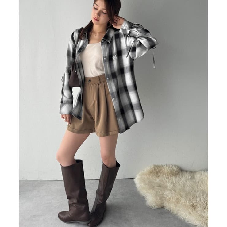 【mily bilet】アレンジ自在！2wayオフショルチェック柄襟シャツ（長袖… | Classical Elf  | 詳細画像3 