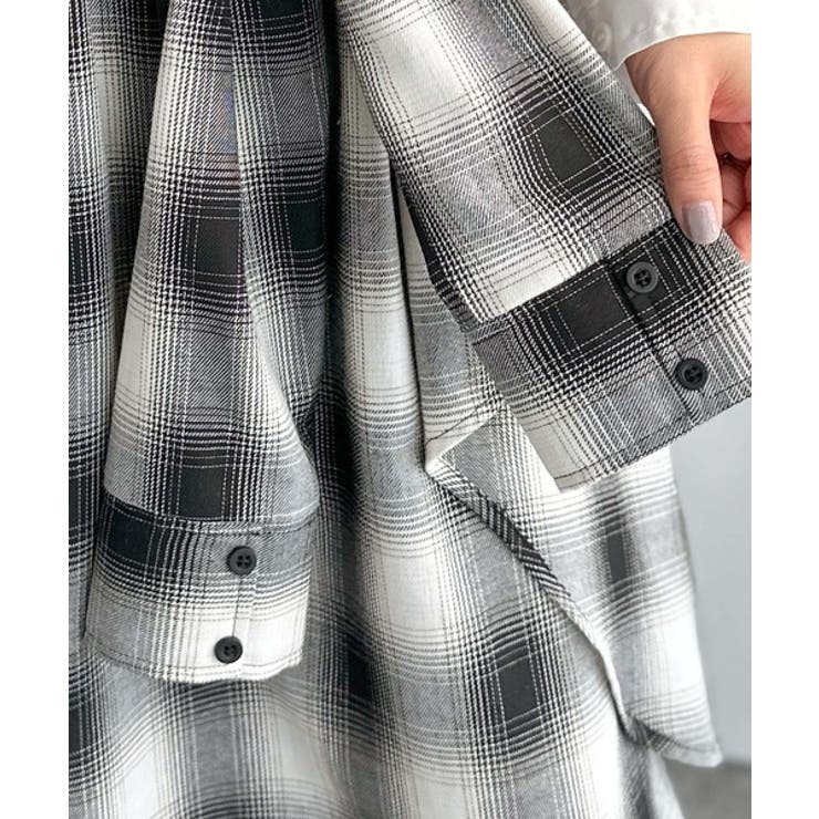 旬のレイヤード風スタイルが楽しめる！シャツ巻き風チェック柄スカート | Classical Elf  | 詳細画像21 