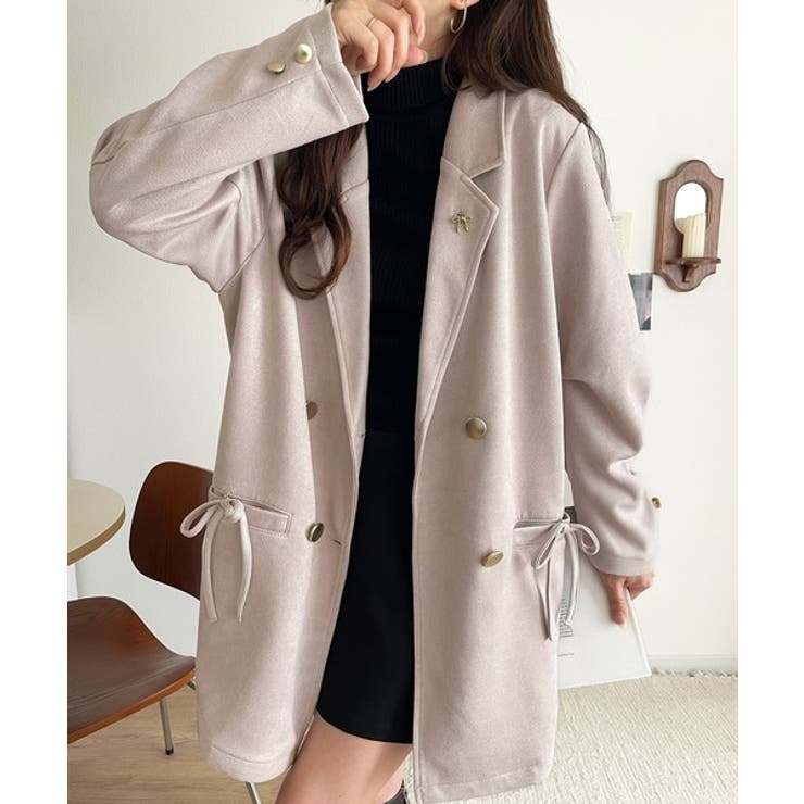 【mily bilet】大人ガーリーを着こなす。スエード調素材リボン使いテーラー… | Classical Elf  | 詳細画像10 