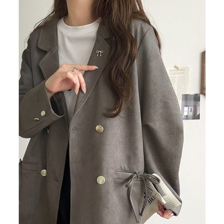 【mily bilet】大人ガーリーを着こなす。スエード調素材リボン使いテーラー… | Classical Elf  | 詳細画像4 