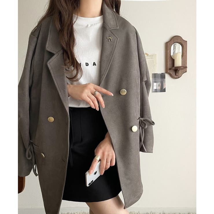 【mily bilet】大人ガーリーを着こなす。スエード調素材リボン使いテーラー… | Classical Elf  | 詳細画像5 