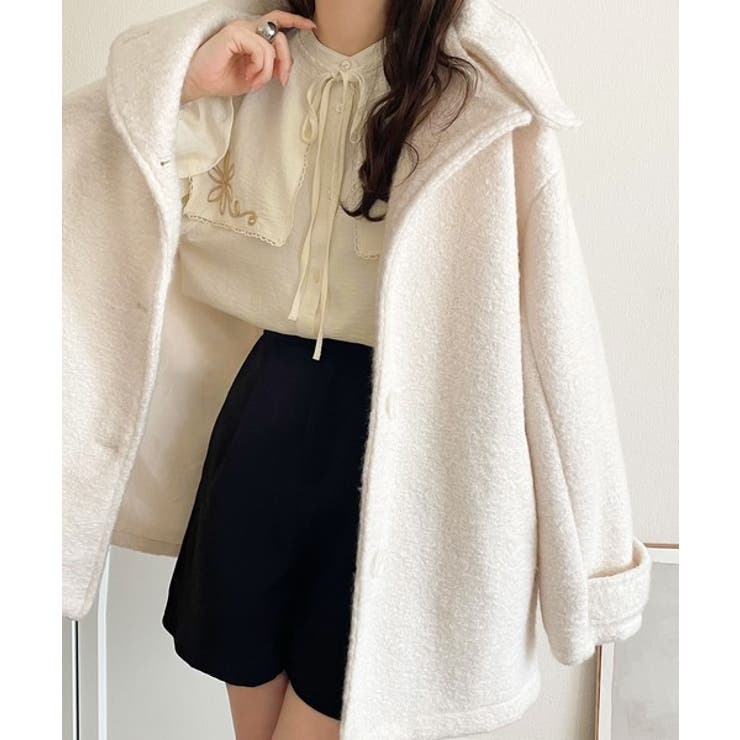 【mily bilet】クラシカルさとモダンさを両立。花刺繍ケープブラウス | Classical Elf  | 詳細画像7 