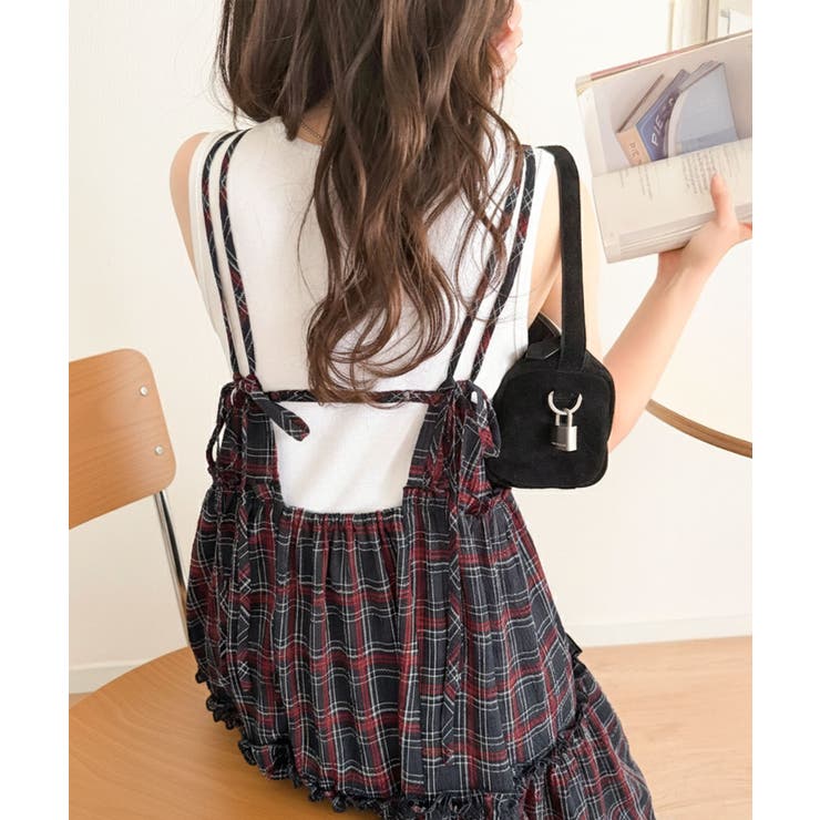 ネイビー×レッドチェック | 【mily bilet】360度どこから見ても大人可愛い! 切替シアーティアード… | Classical Elf 
