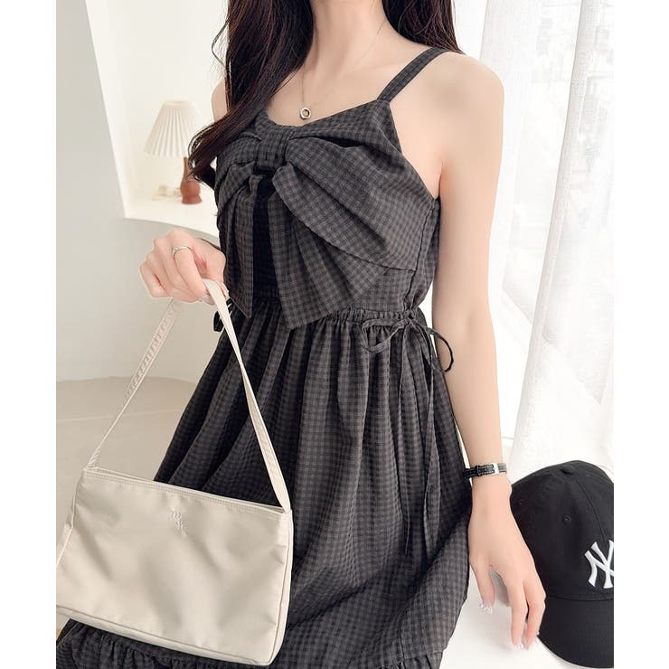 【mily bilet】春夏に映える♪ビッグリボンチェック柄ティアードワンピース… | Classical Elf  | 詳細画像7 