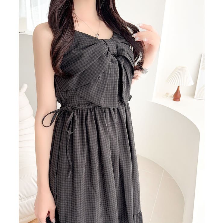 【mily bilet】春夏に映える♪ビッグリボンチェック柄ティアードワンピース… | Classical Elf  | 詳細画像8 