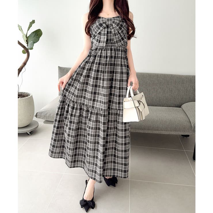 【mily bilet】春夏に映える♪ビッグリボンチェック柄ティアードワンピース… | Classical Elf  | 詳細画像10 