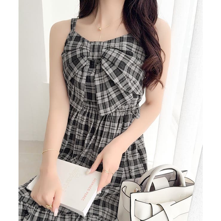 【mily bilet】春夏に映える♪ビッグリボンチェック柄ティアードワンピース… | Classical Elf  | 詳細画像12 