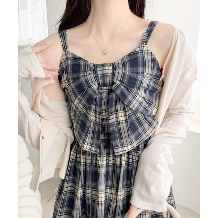 【mily bilet】春夏に映える♪ビッグリボンチェック柄ティアードワンピース… | Classical Elf  | 詳細画像18 