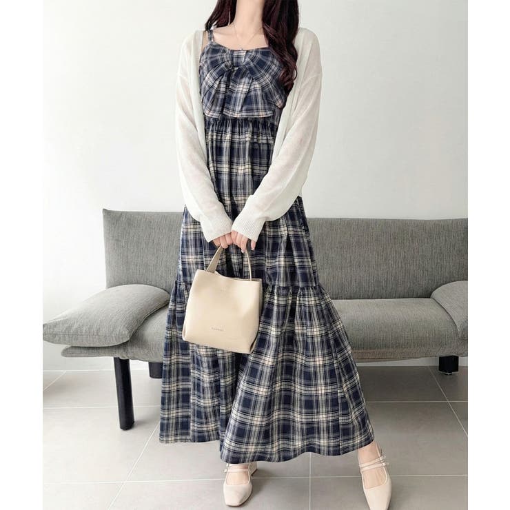 【mily bilet】春夏に映える♪ビッグリボンチェック柄ティアードワンピース… | Classical Elf  | 詳細画像19 