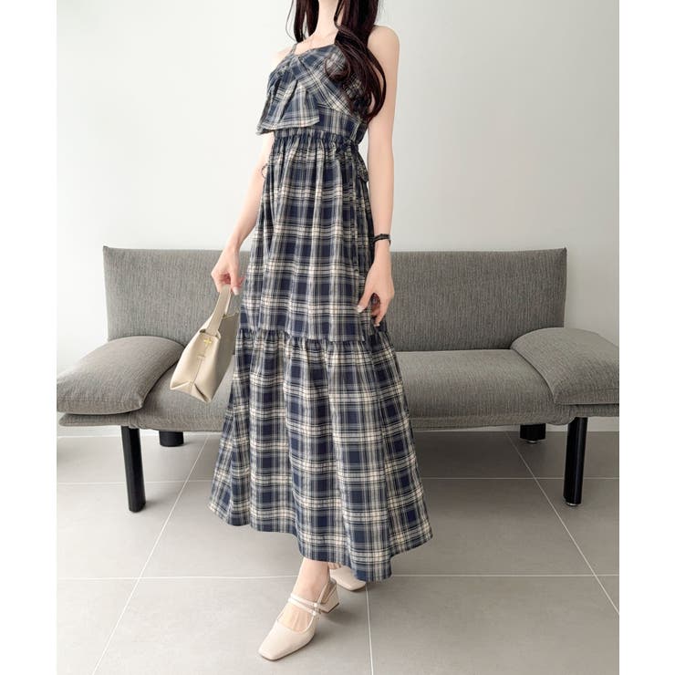 【mily bilet】春夏に映える♪ビッグリボンチェック柄ティアードワンピース… | Classical Elf  | 詳細画像21 