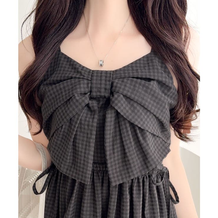 【mily bilet】春夏に映える♪ビッグリボンチェック柄ティアードワンピース… | Classical Elf  | 詳細画像24 