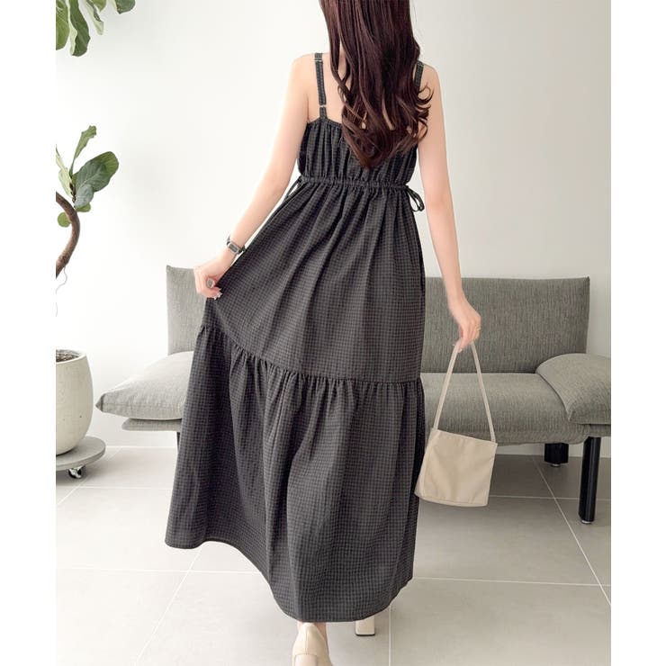 【mily bilet】春夏に映える♪ビッグリボンチェック柄ティアードワンピース… | Classical Elf  | 詳細画像4 