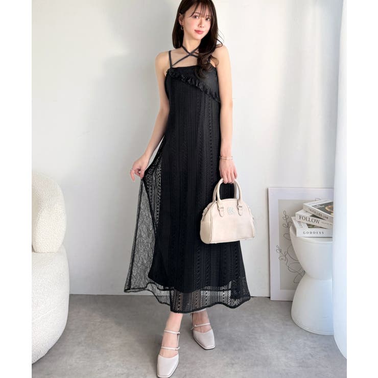 mily bilet】上品に映える。モードに纏うレース切り替えチョーカー風