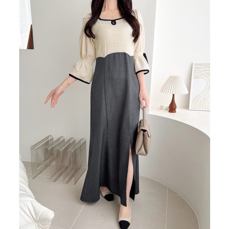 【mily bilet】さりげないスリットにきゅん♪袖リボン付き配色パイピング異… | Classical Elf  | 詳細画像7 