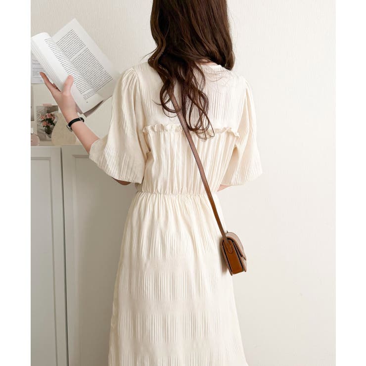 【mily bilet】1枚で華やぐ♪揺れ感シアーフリルリボンプリーツロングワン… | Classical Elf  | 詳細画像12 