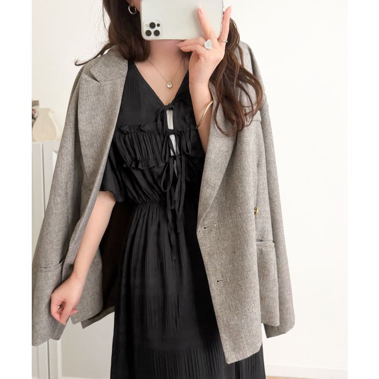 【mily bilet】1枚で華やぐ♪揺れ感シアーフリルリボンプリーツロングワン… | Classical Elf  | 詳細画像20 